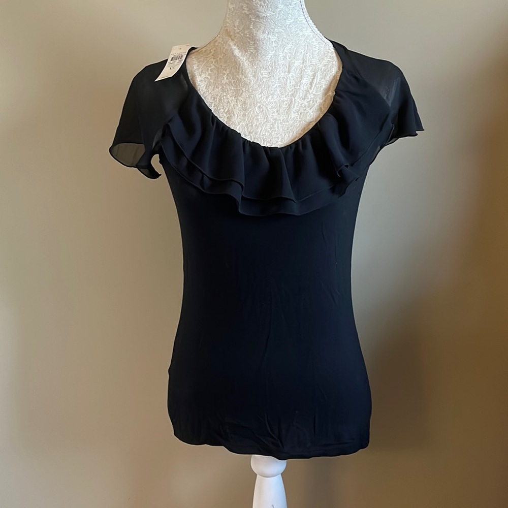 NWT Ann Taylor Sleeveless Top with Chiffon Trim